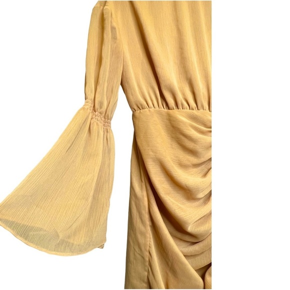 KEEPSAKE The Label | NWT Yellow Sheer Slip Elevate Long Sleeve Midi Dress Sz S - Picture 4 of 10